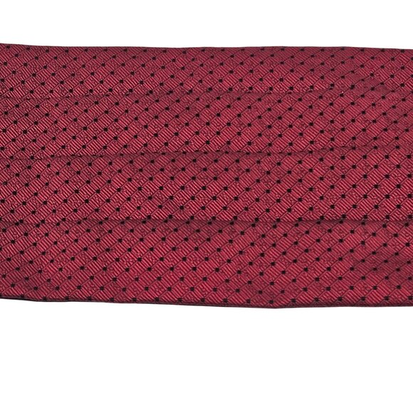 Mel Howard Cummerbund Mens Red Black Polka Dots Adjustable Strap One Size - Picture 2 of 9